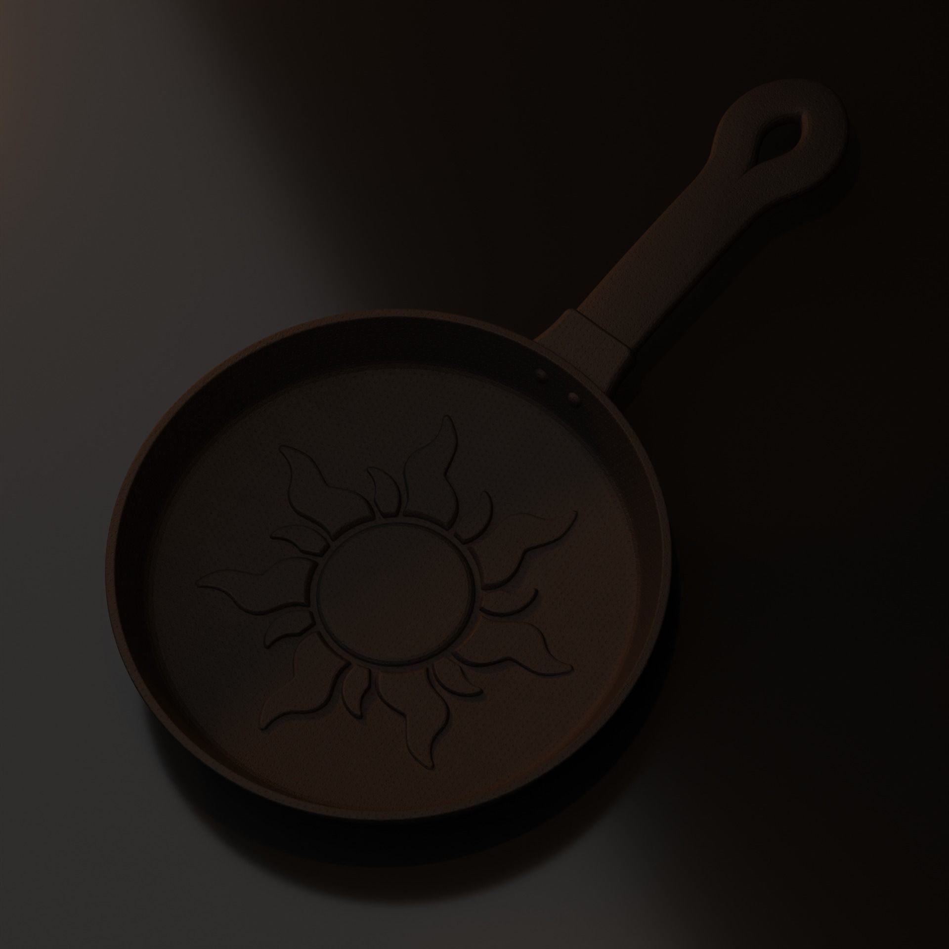 Rapunzel cast iron frying pan 3D print model_14