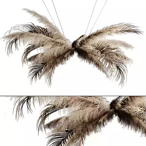 Pampas grass chandelier 3D model