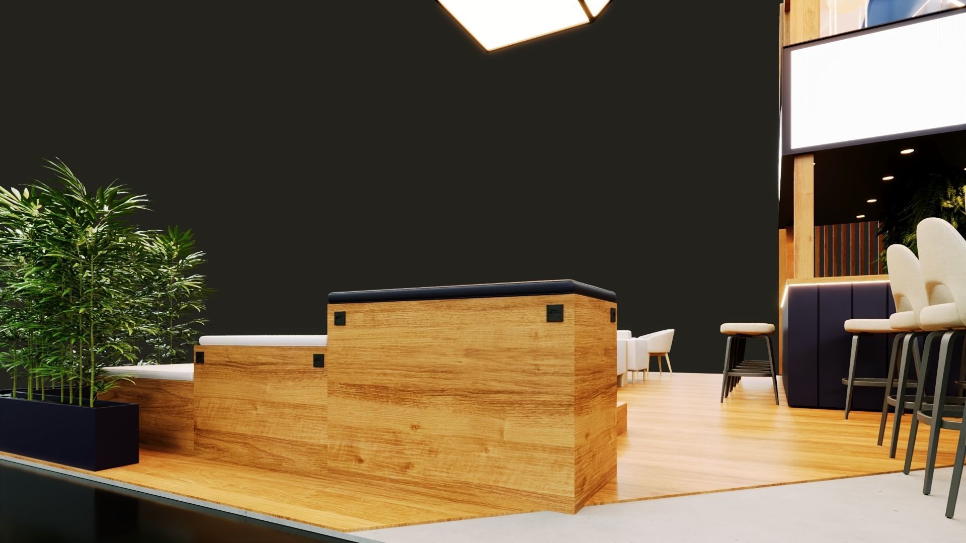 Exhibition Stand - 9m x 9m 3D model 3D model 3D model 3D model_7