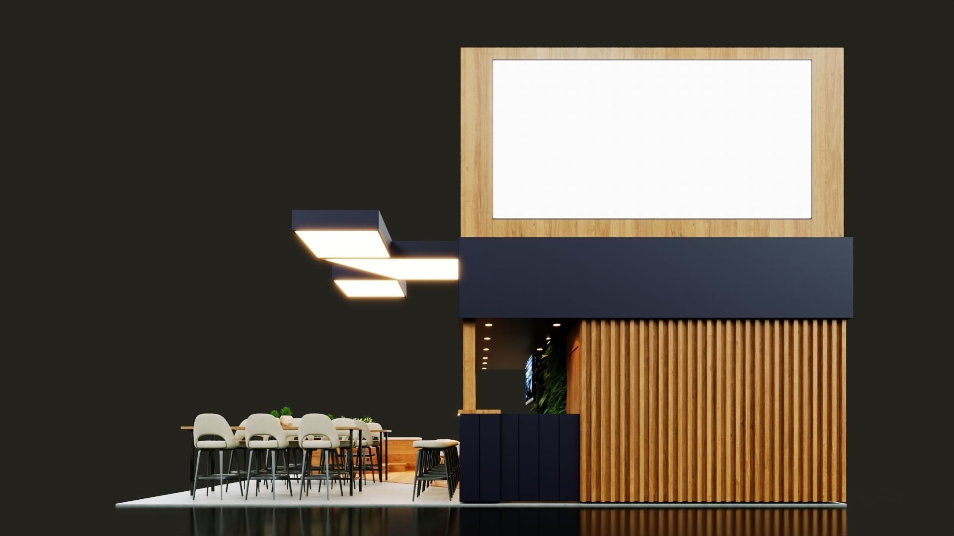 Exhibition Stand - 9m x 9m 3D model 3D model 3D model 3D model_4