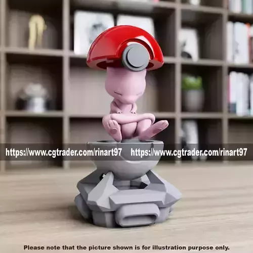 mew in the pokeball from pokemon 3D print model