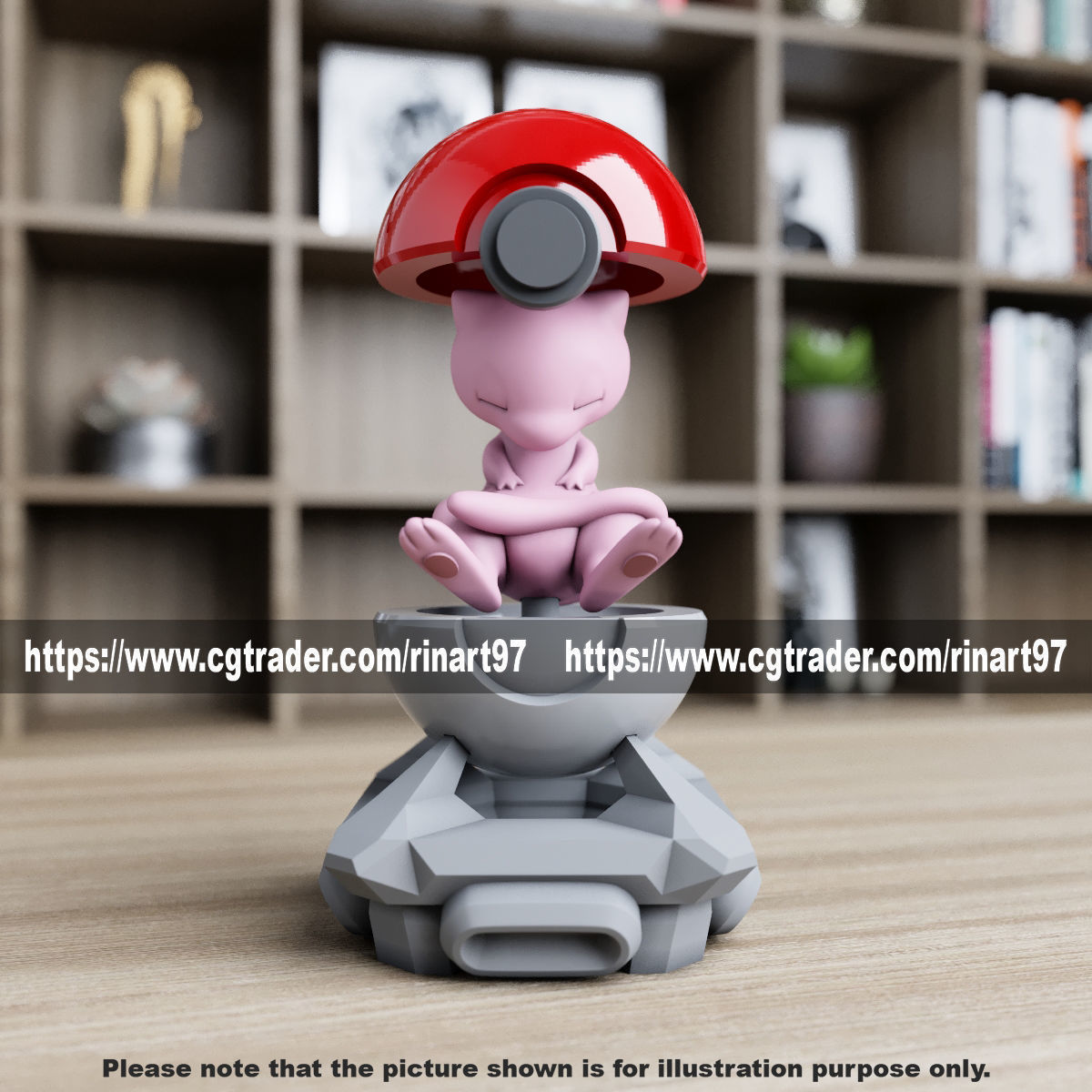 mew in the pokeball from pokemon 3D print model_4