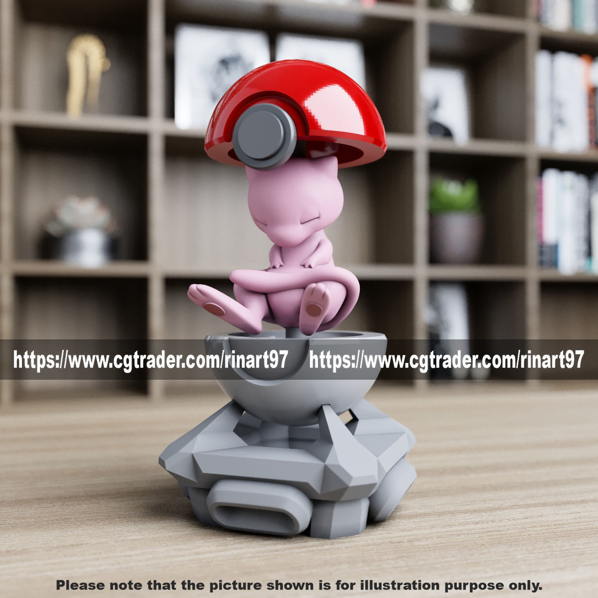 mew in the pokeball from pokemon 3D print model_5