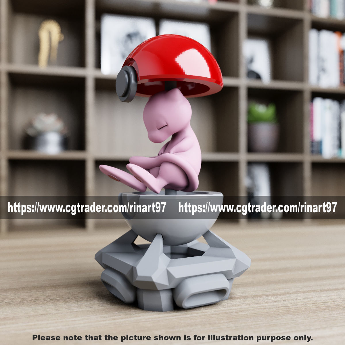 mew in the pokeball from pokemon 3D print model_7