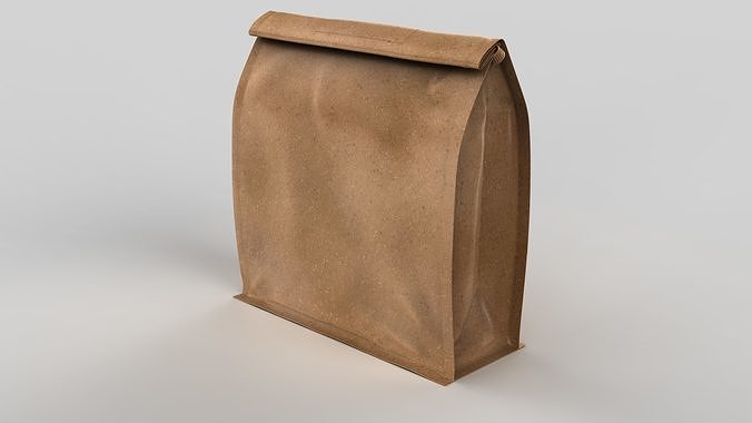 Realistic Food Bag for Coffee 3D model Low-poly 3D model 2