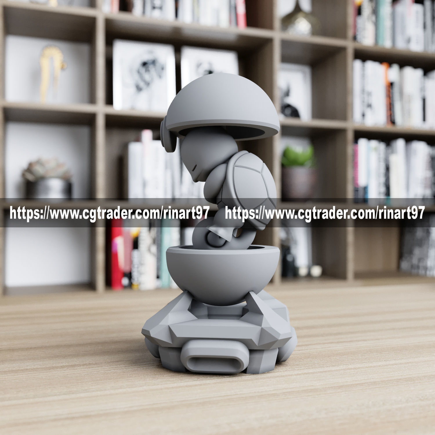 Squirtle in the pokeball from pokemon 3D print model_7