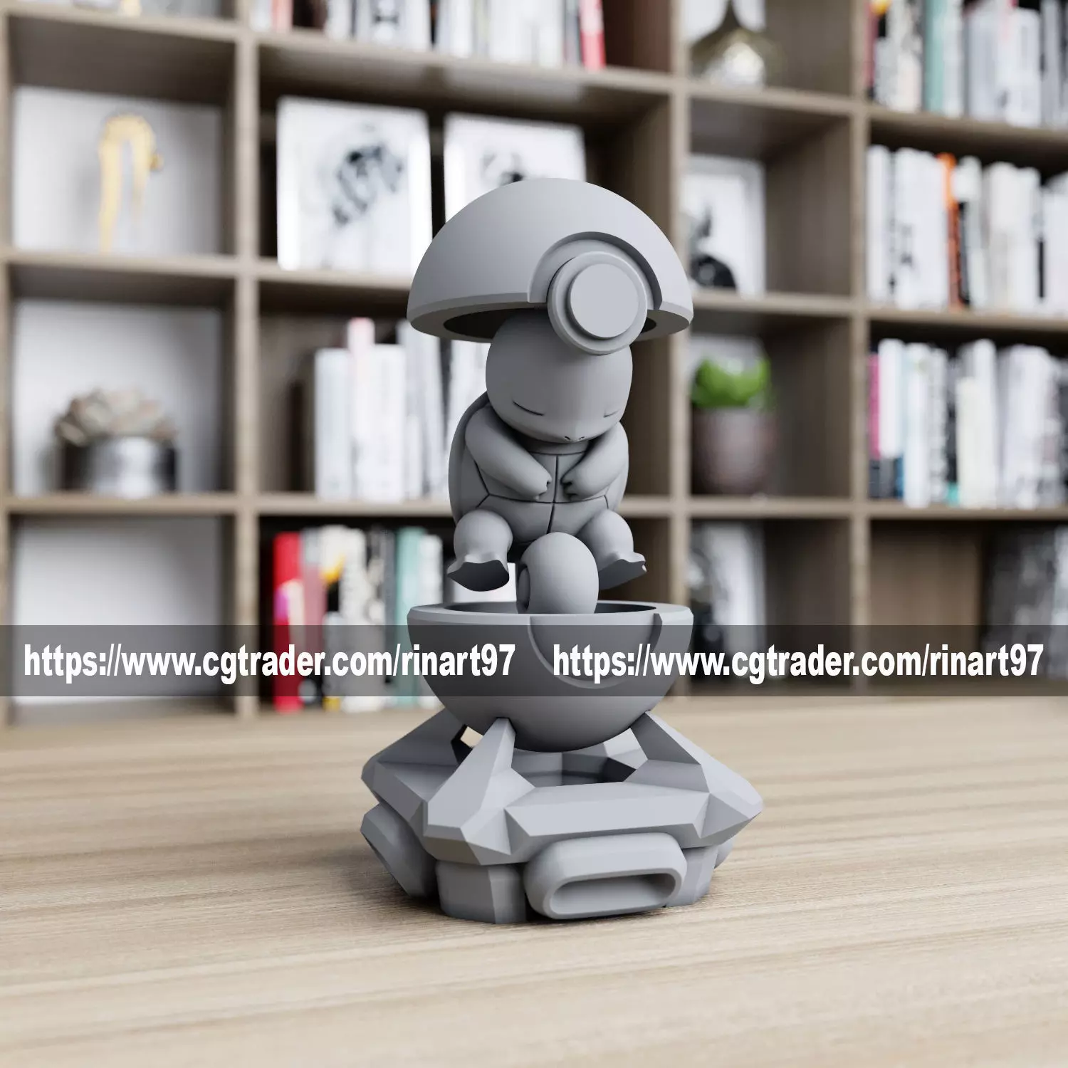 Squirtle in the pokeball from pokemon 3D print model_0