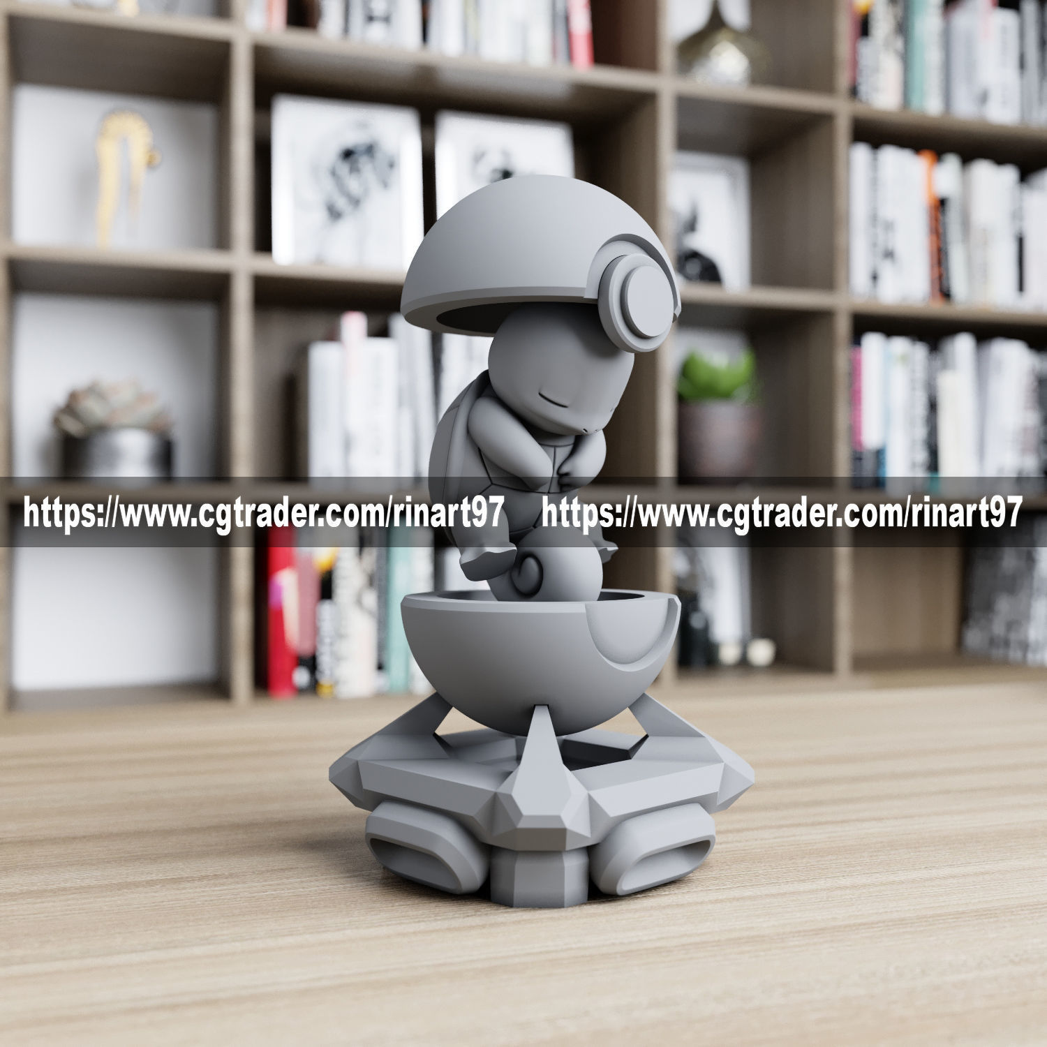 Squirtle in the pokeball from pokemon 3D print model_1