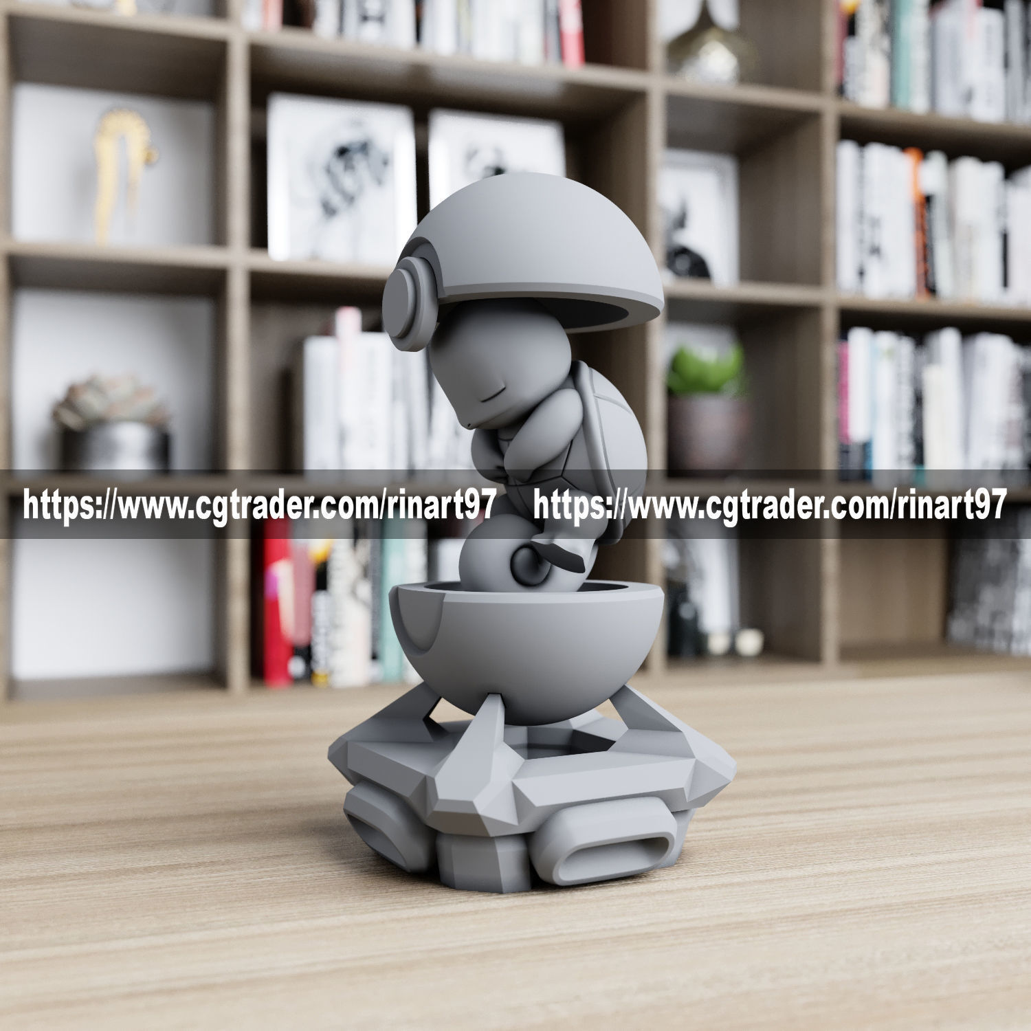 Squirtle in the pokeball from pokemon 3D print model_6