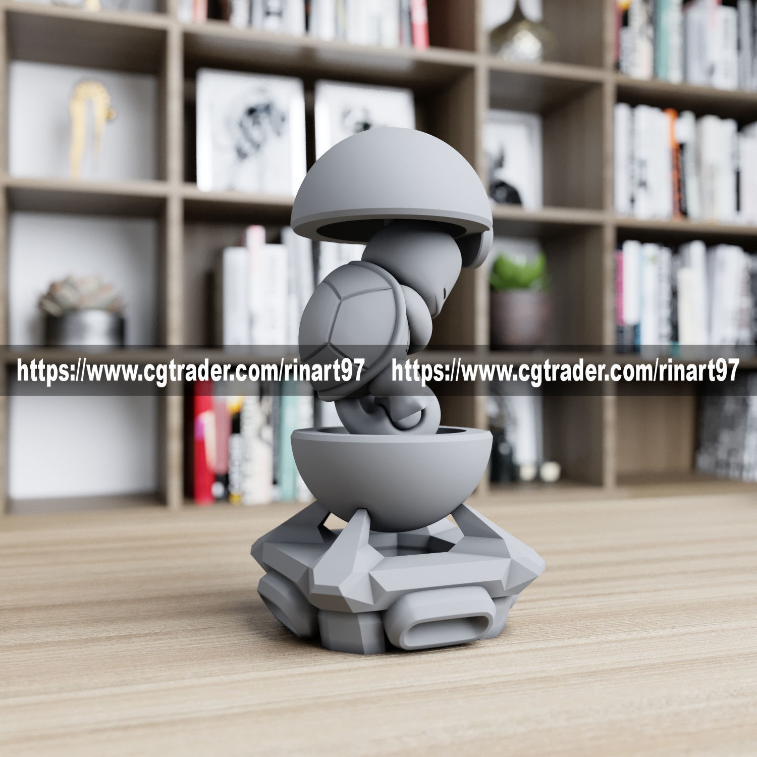 Squirtle in the pokeball from pokemon 3D print model_3