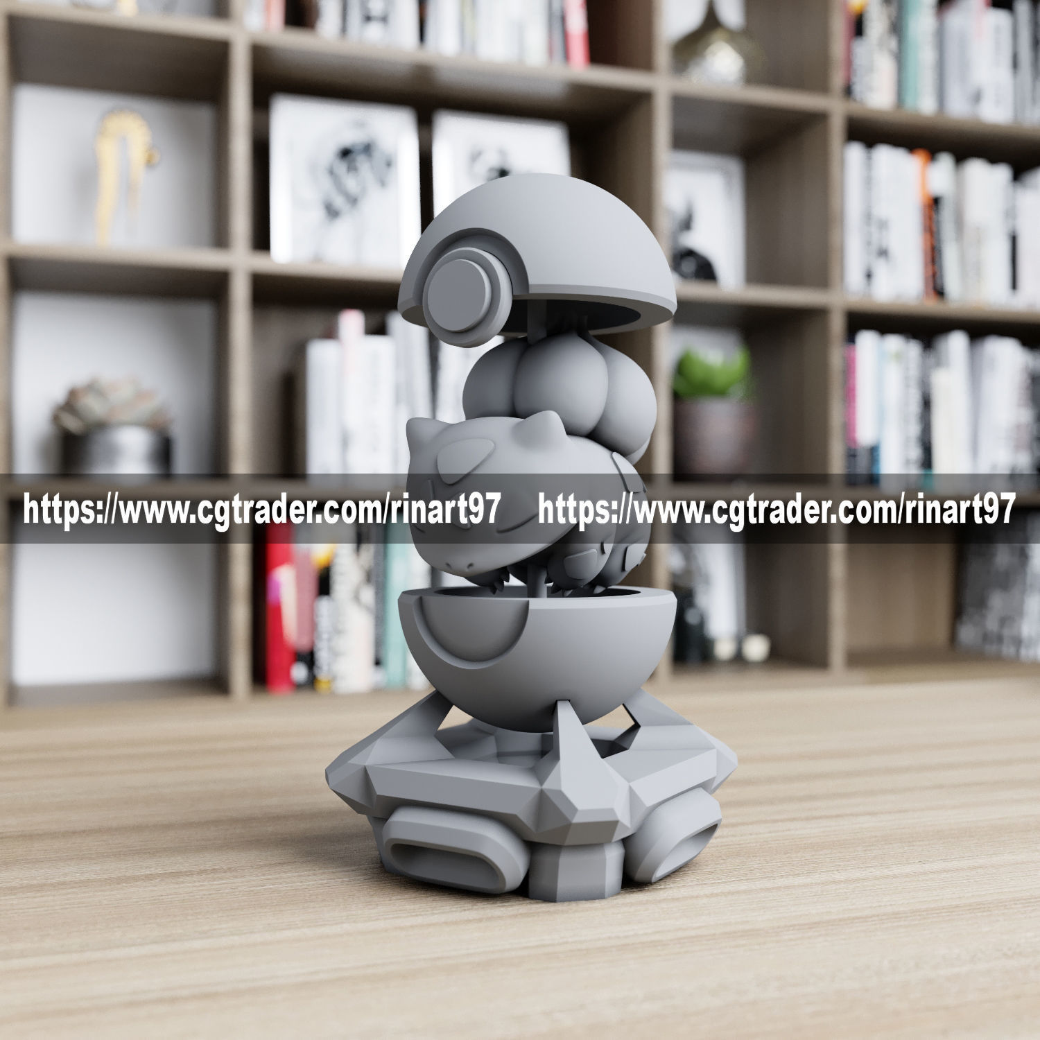 Bulbasaur in the pokeball from pokemon 3D print model_4