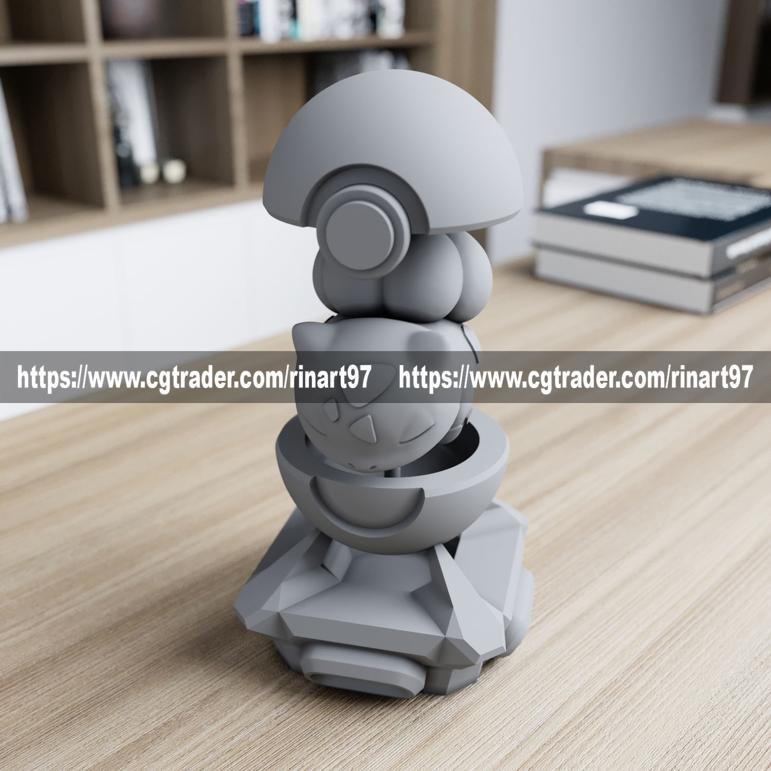 Bulbasaur in the pokeball from pokemon 3D print model_7