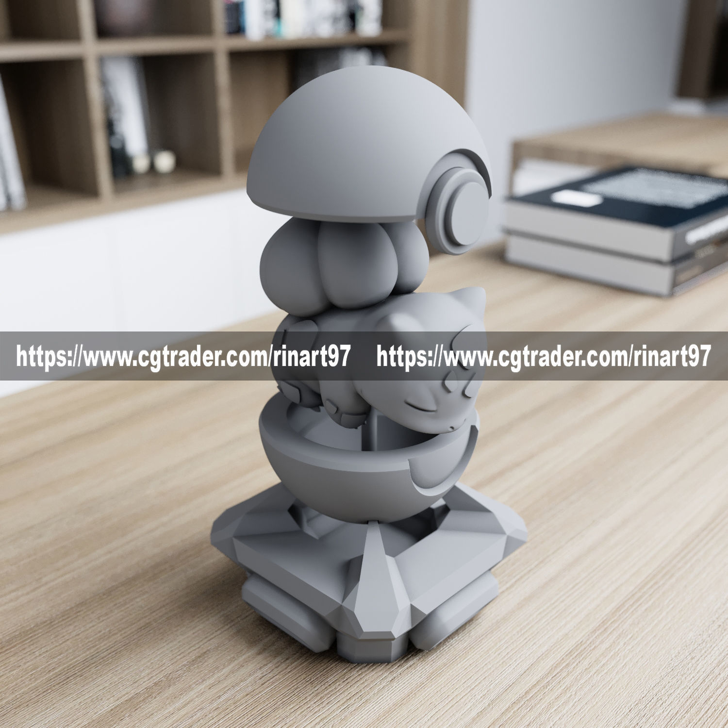Bulbasaur in the pokeball from pokemon 3D print model_6
