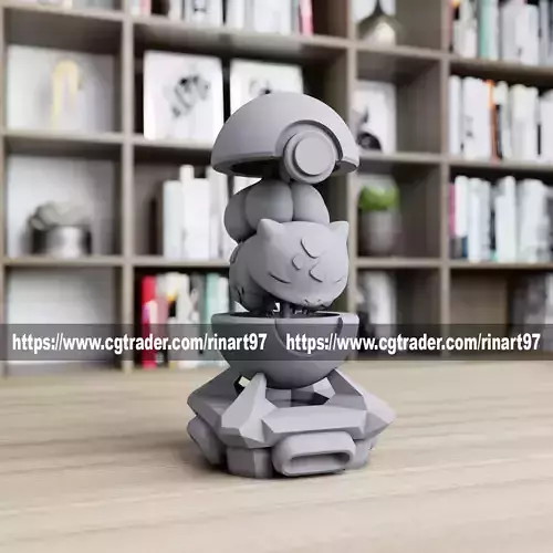 Bulbasaur in the pokeball from pokemon 3D print model