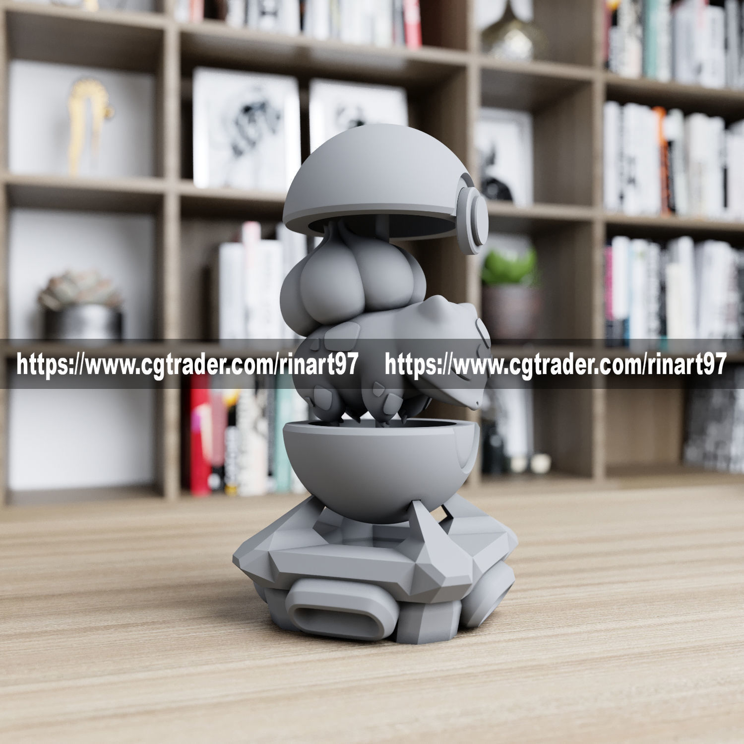Bulbasaur in the pokeball from pokemon 3D print model_2