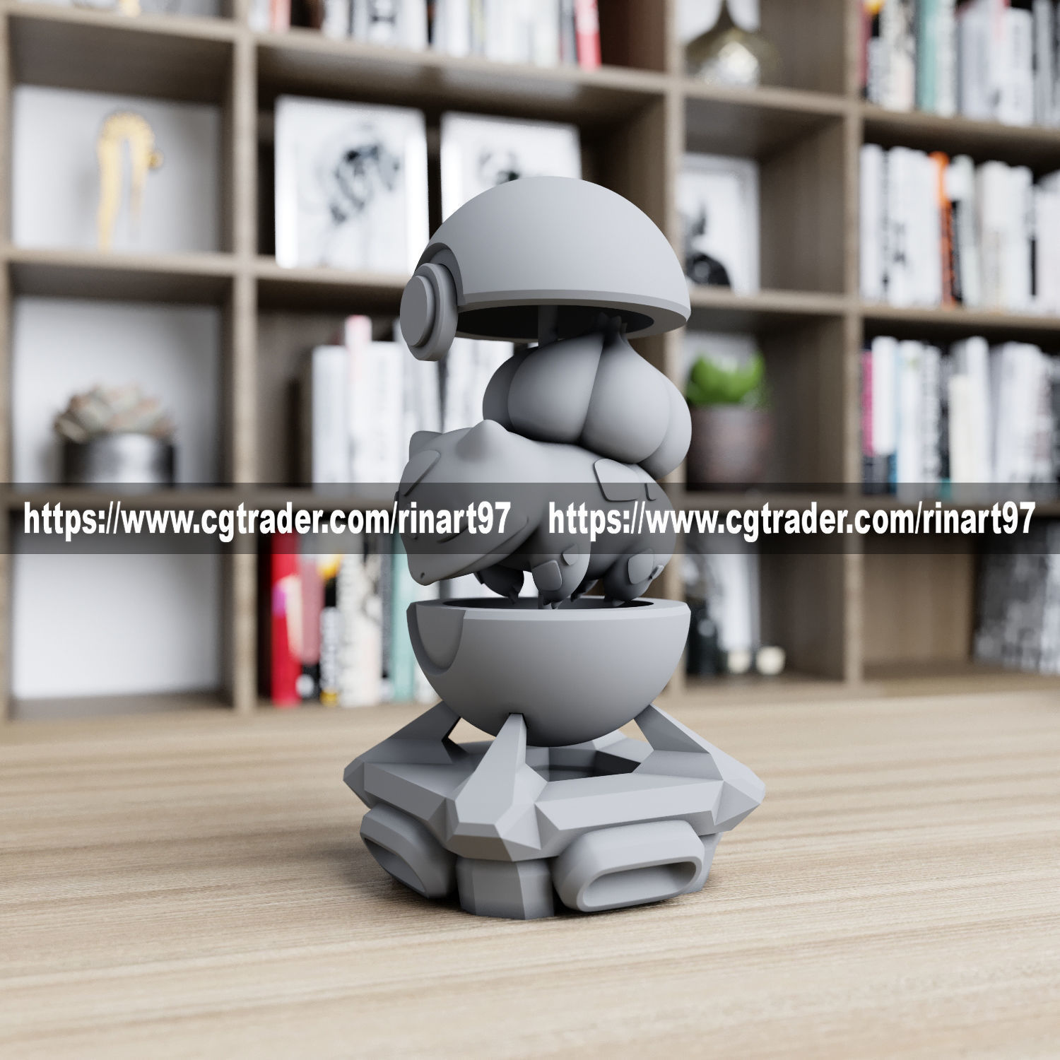 Bulbasaur in the pokeball from pokemon 3D print model_5