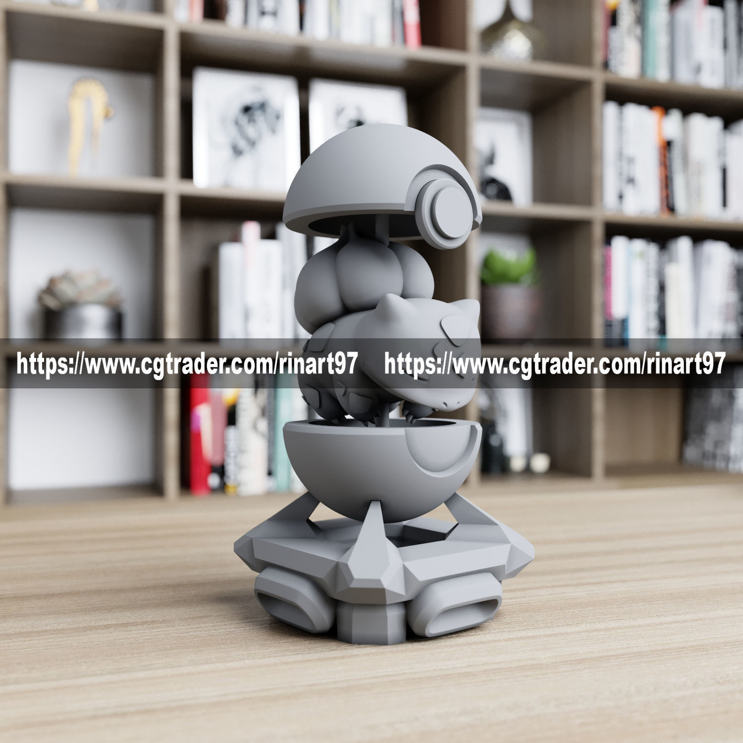 Bulbasaur in the pokeball from pokemon 3D print model_1