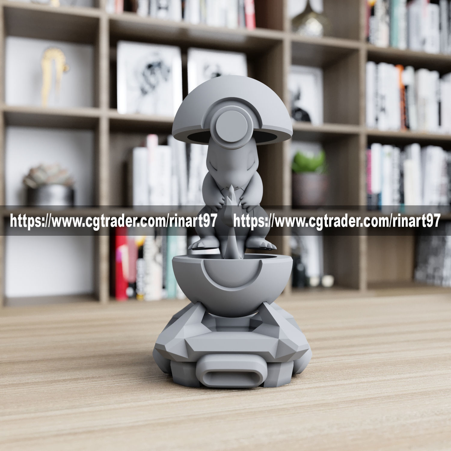 Charmander in the pokeball from pokemon 3D print model_5