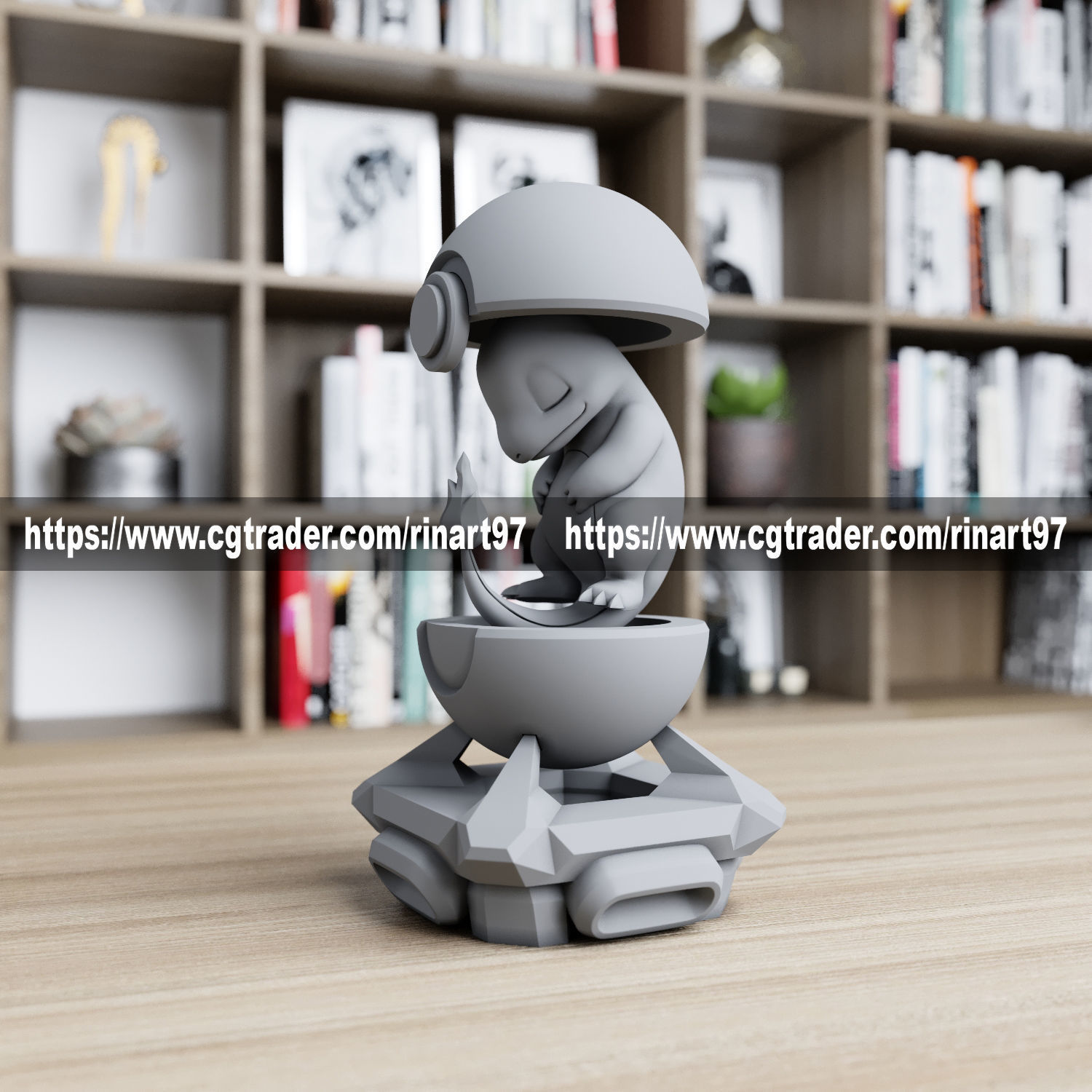 Charmander in the pokeball from pokemon 3D print model_3