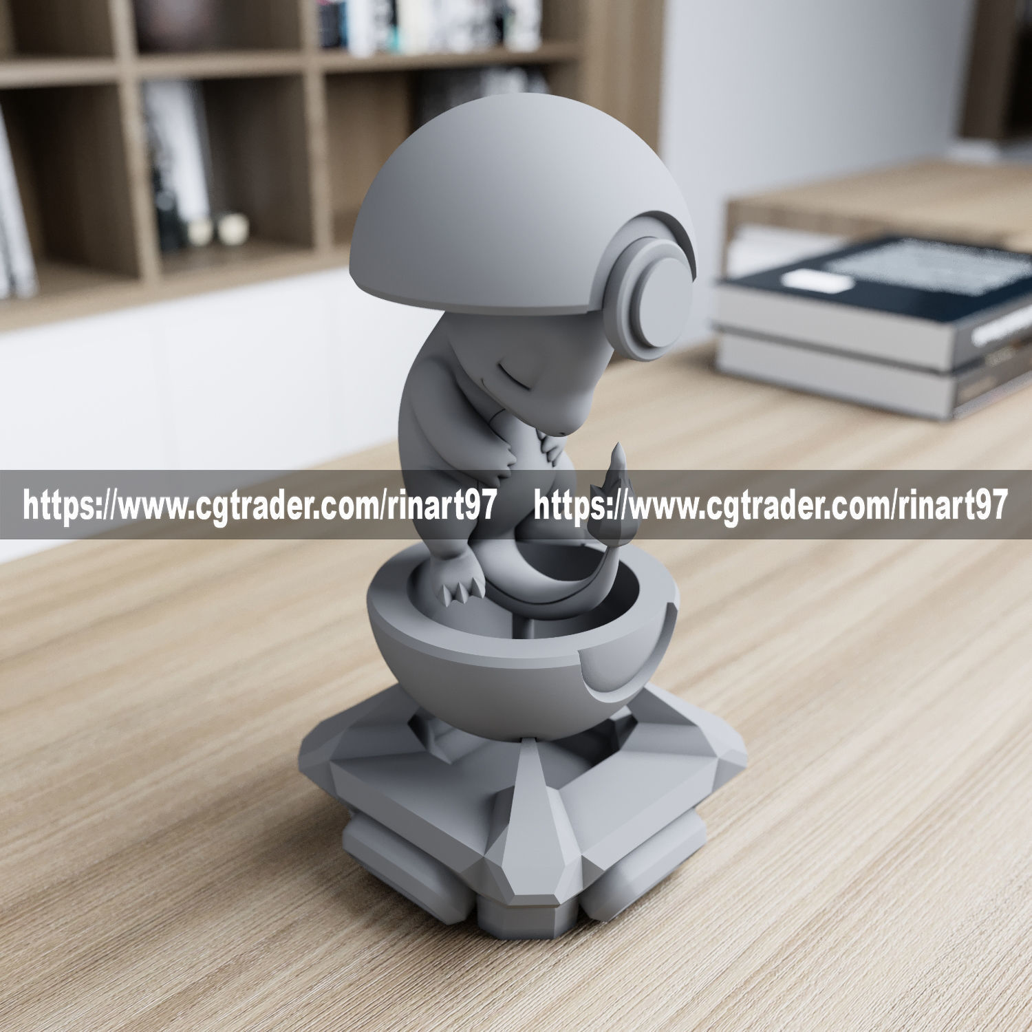 Charmander in the pokeball from pokemon 3D print model_7