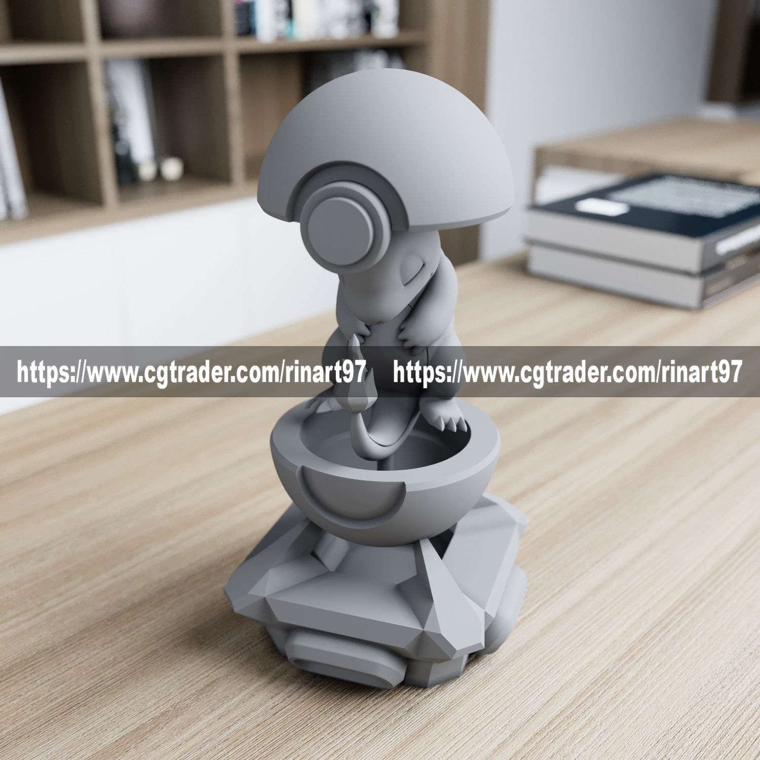 Charmander in the pokeball from pokemon 3D print model_8