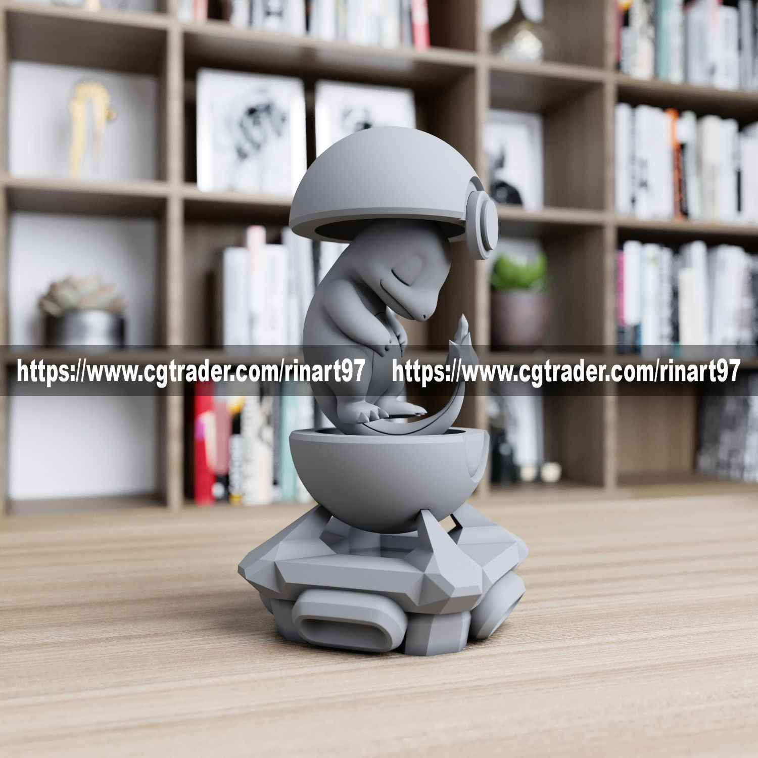 Charmander in the pokeball from pokemon 3D print model_2