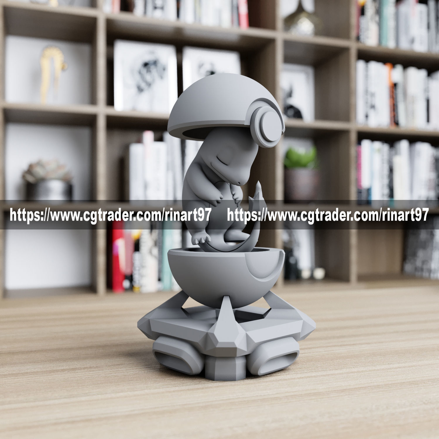 Charmander in the pokeball from pokemon 3D print model_1