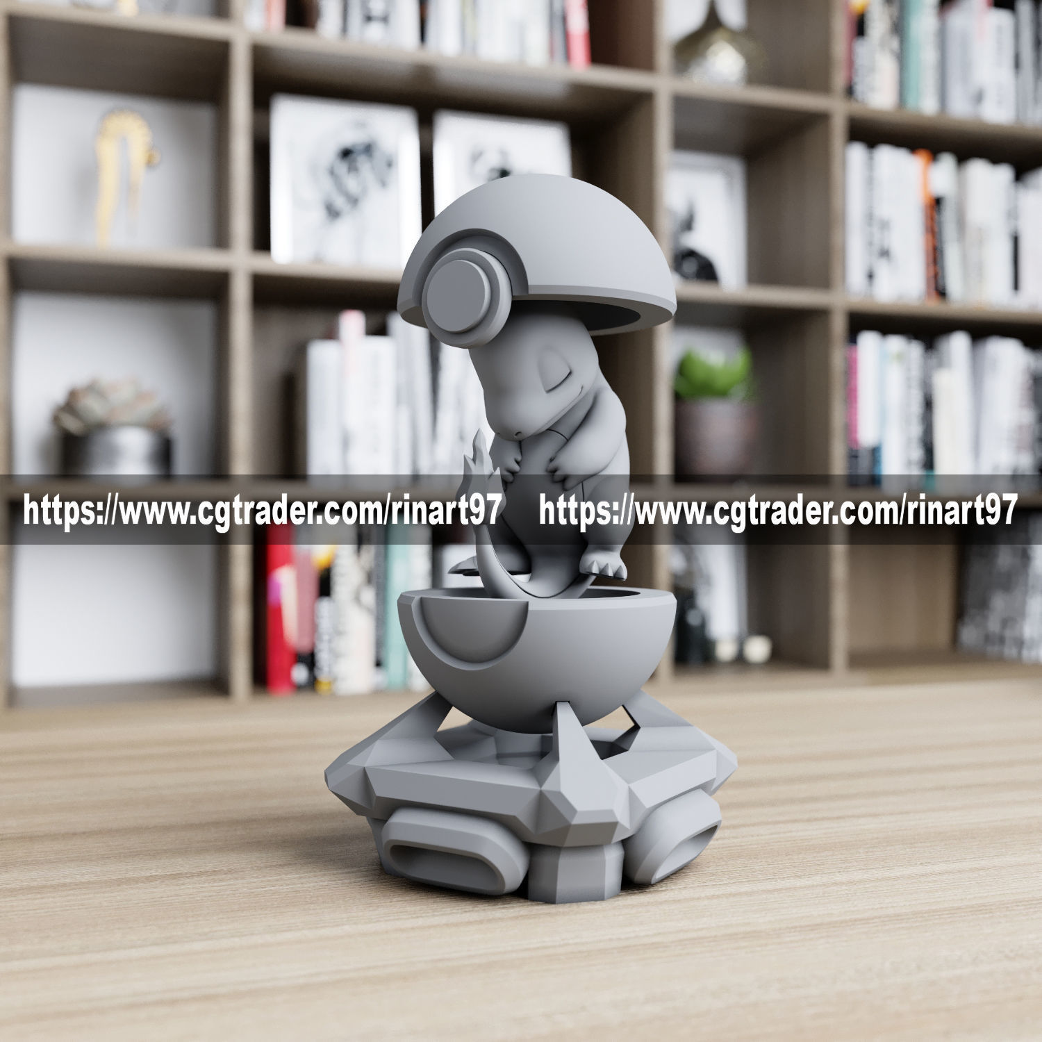 Charmander in the pokeball from pokemon 3D print model_6