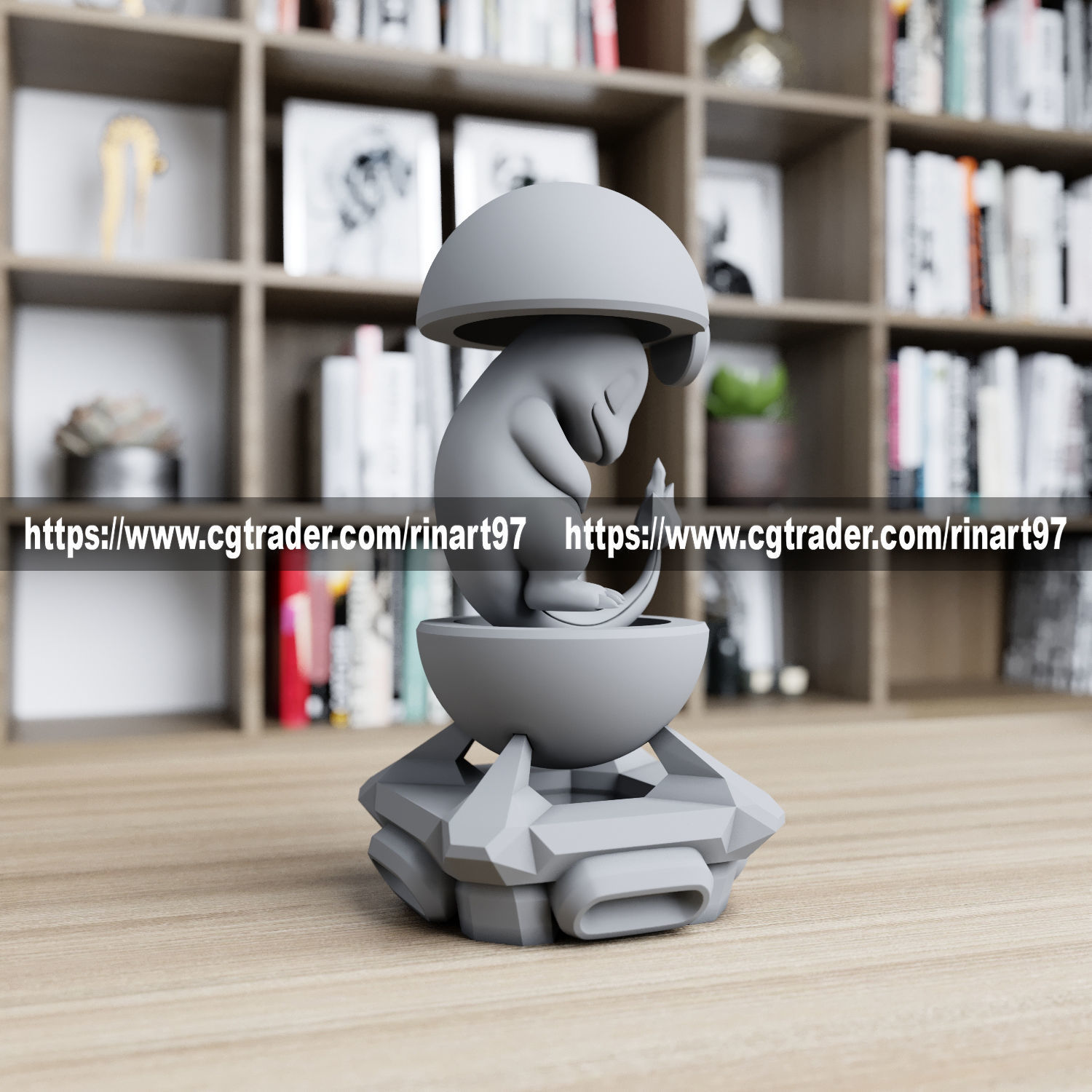 Charmander in the pokeball from pokemon 3D print model_4