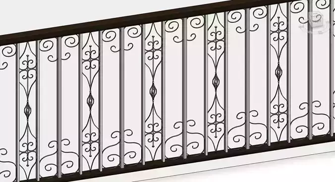 Classic Railing Revit Family type 004 3D model
