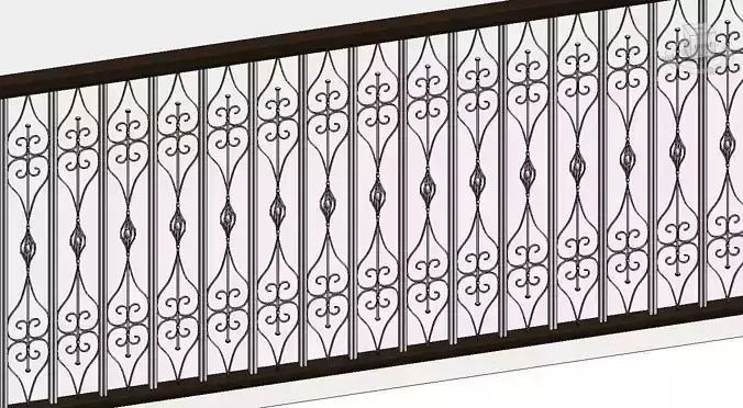 Classic Railing Revit Family type 005 3D model