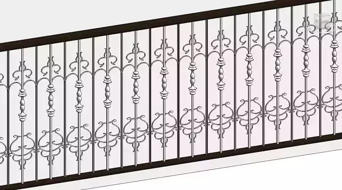 Classic Railing Revit Family type 006 3D model