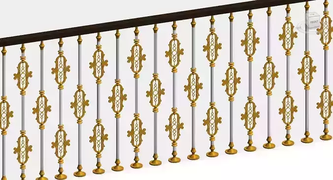 Classic Railing Revit Family type 007 3D model