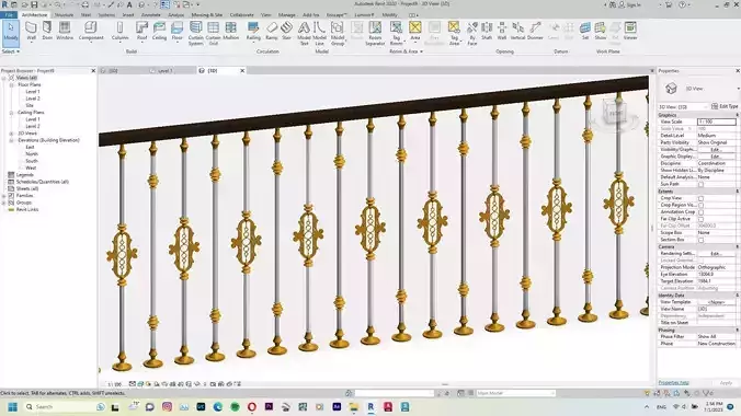 Classic Railing Revit Family type 008 3D model