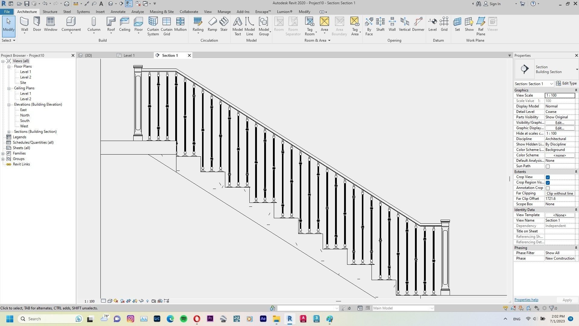 Classic Railing Revit Family type 009 3D model_3