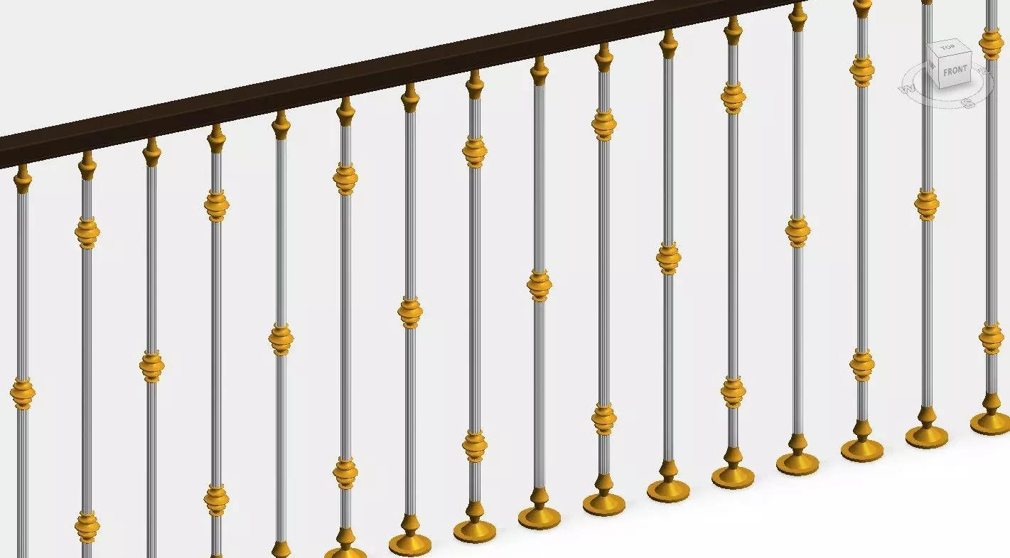 Classic Railing Revit Family type 009 3D model_0