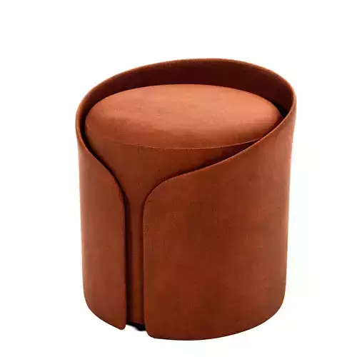 Leather pouf ottomans by maison  objet