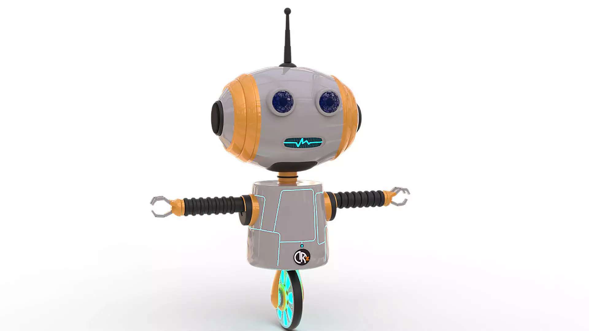 3D Retrobot - Technology Mascot Low-poly 3D model