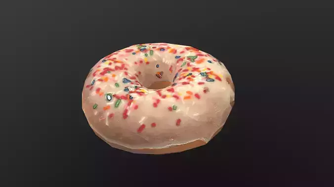 Donuts AR VR PBR  Lowpoly with game ready 3d Model Low-poly 3D model