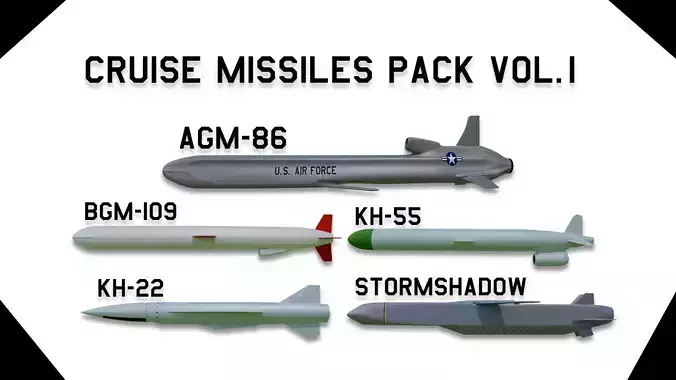 Ultimate Cruise Missiles Pack Vol 1 Low-poly 3D model