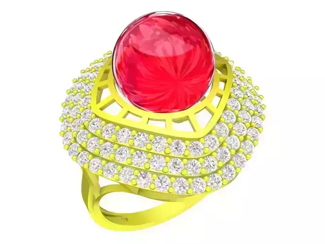 A5617 Diamond Women Ring Pearl Women Ring 3D Model