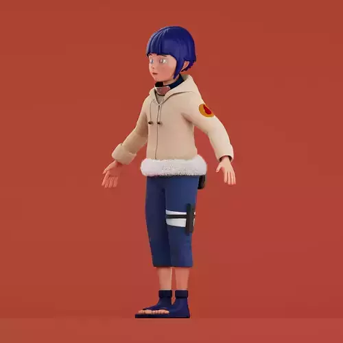 Hinata Hyuga  Naruto Anime Character  Low-poly 3D model