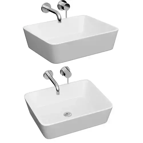Aquaterior Ceramic Bathroom Vessel Sink Rectangle Porcelain