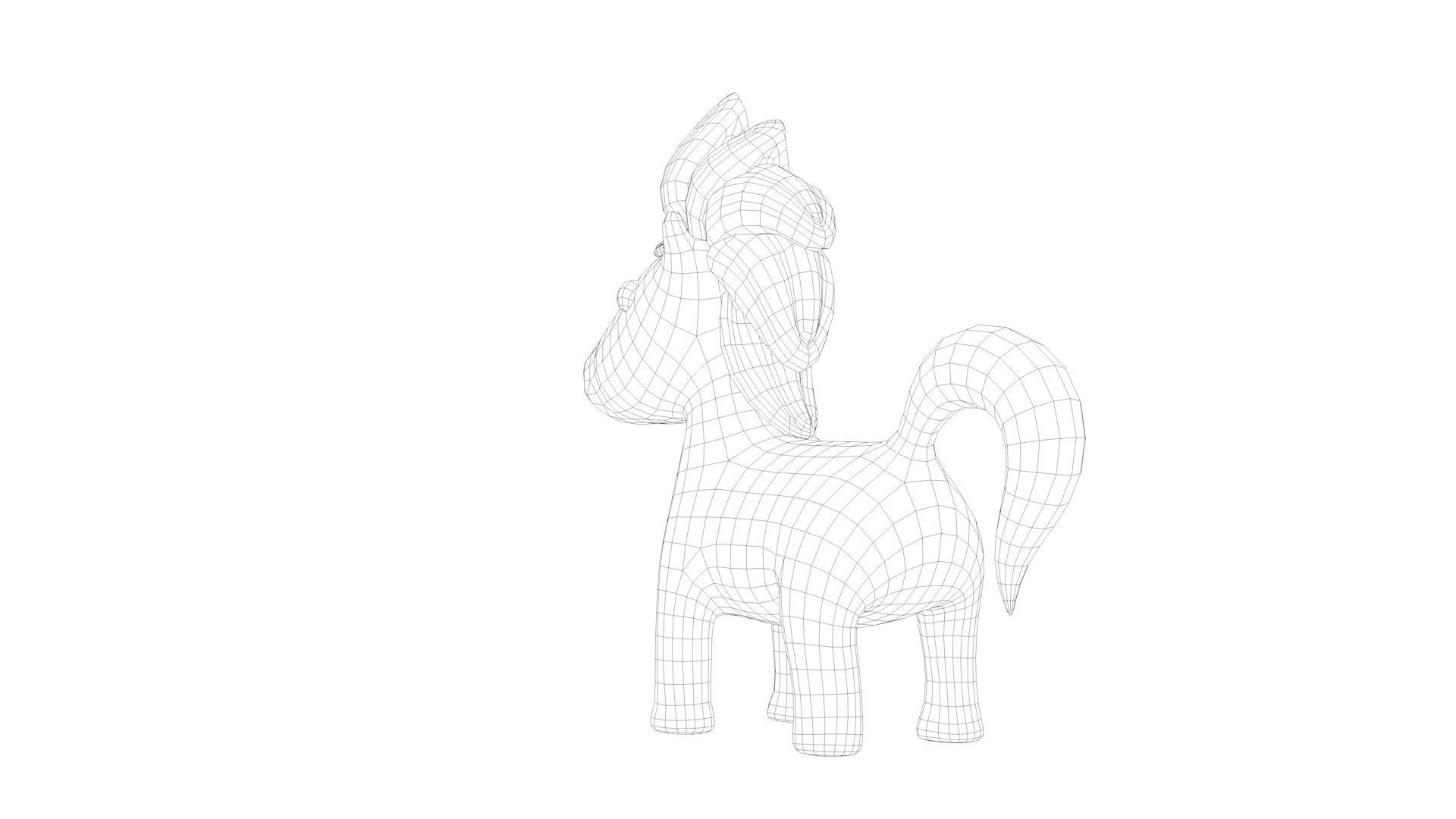 Cartoon Horse Low-poly 3D model_13