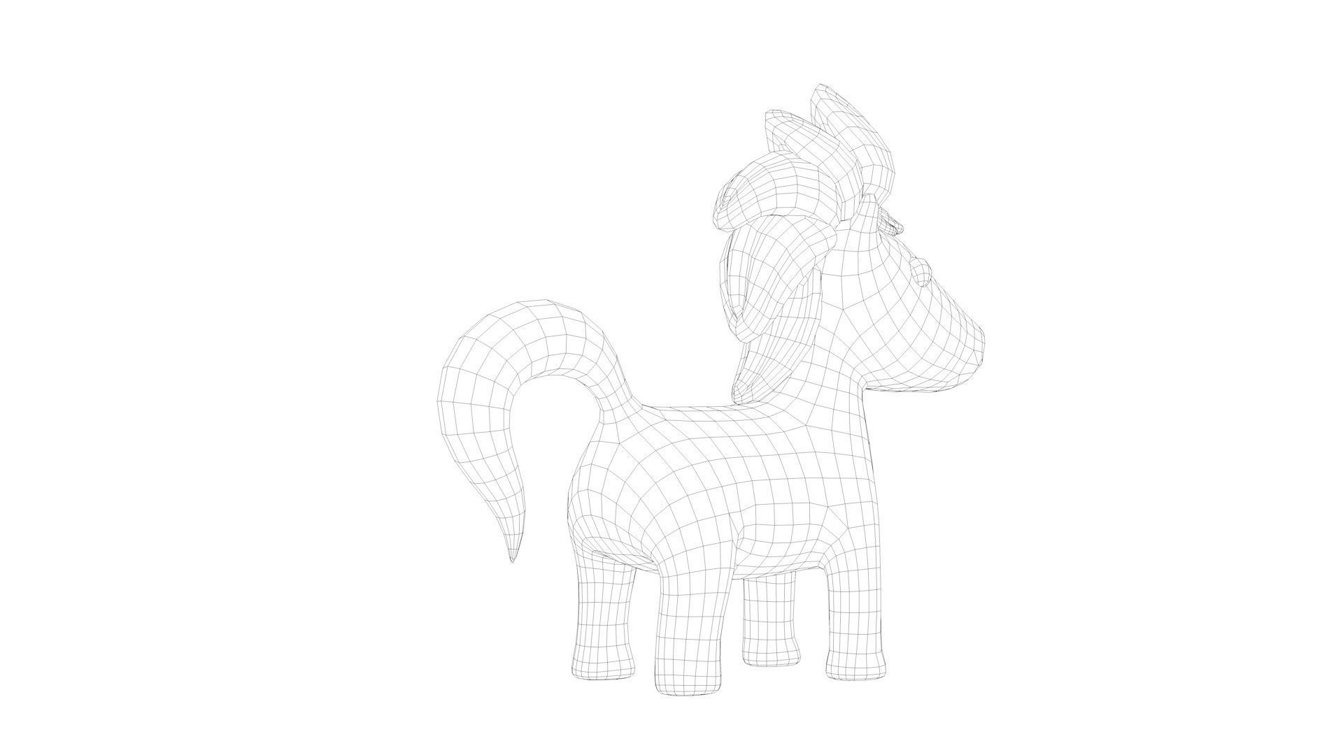 Cartoon Horse Low-poly 3D model_15