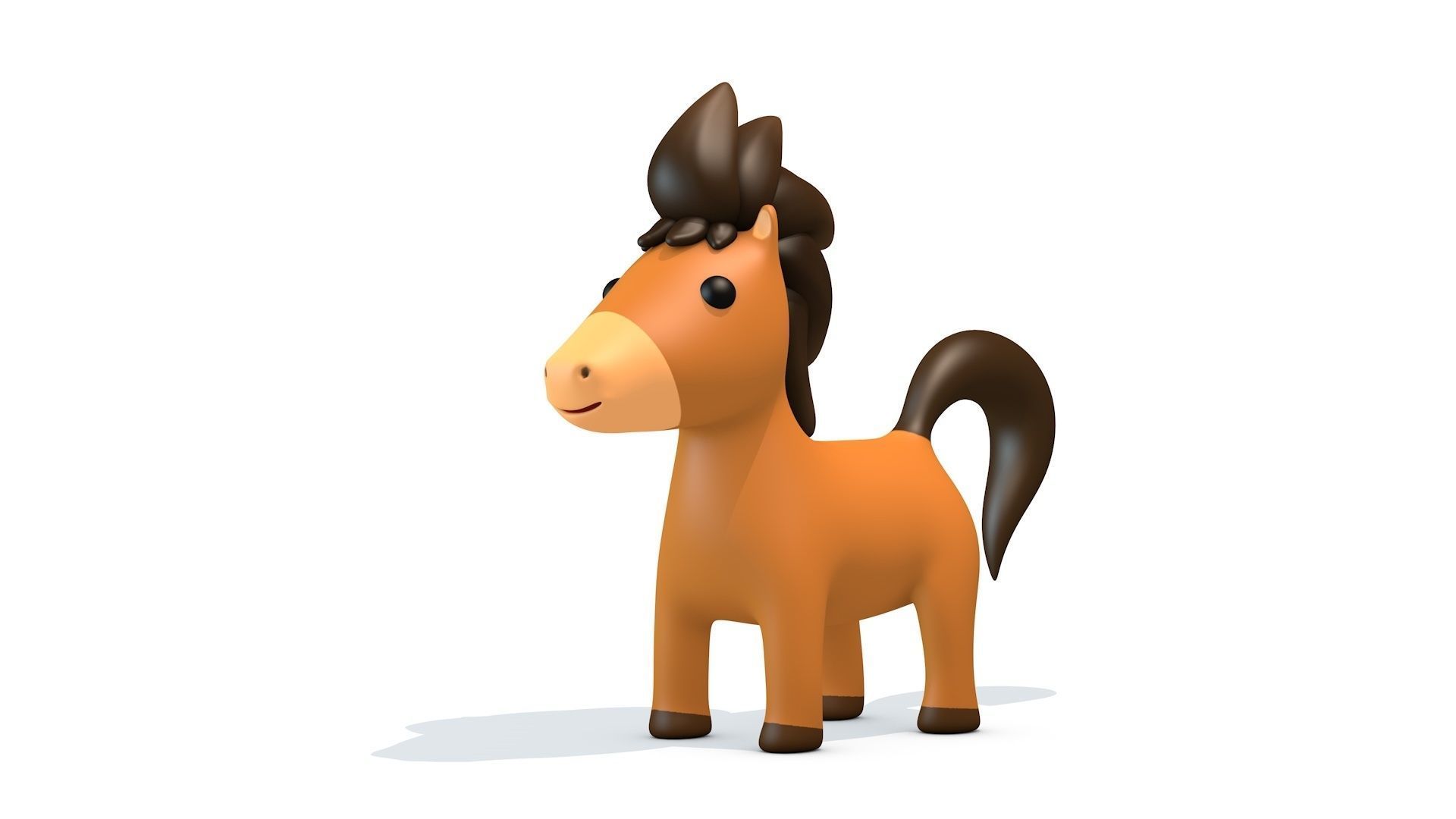 Cartoon Horse Low-poly 3D model_1