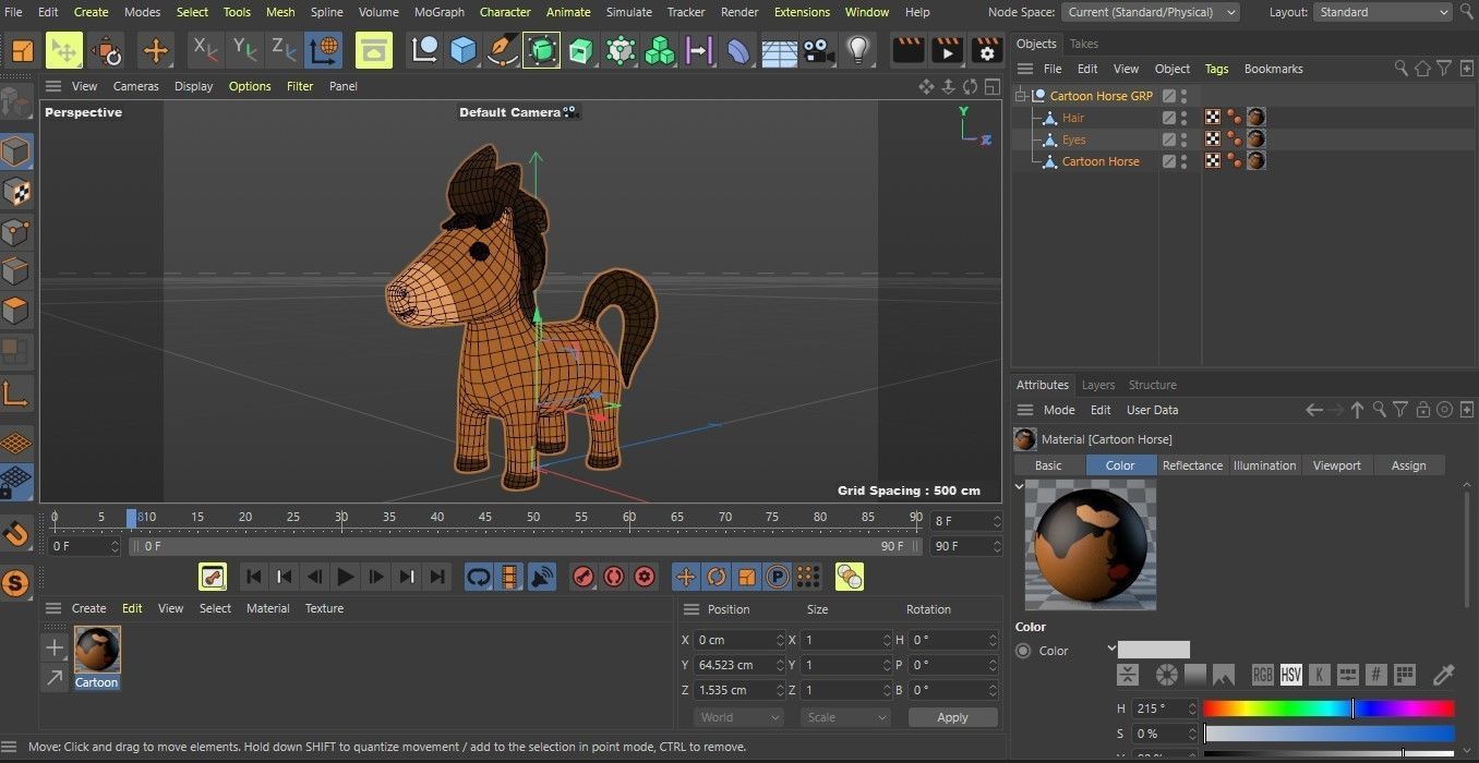 Cartoon Horse Low-poly 3D model_9