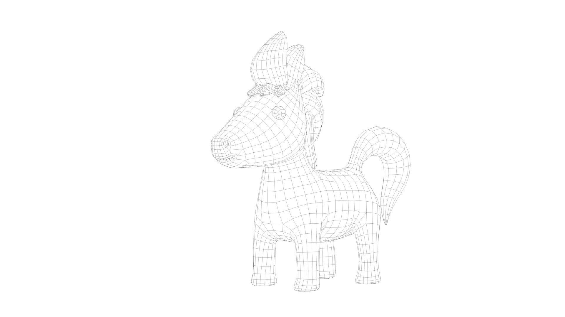 Cartoon Horse Low-poly 3D model_11