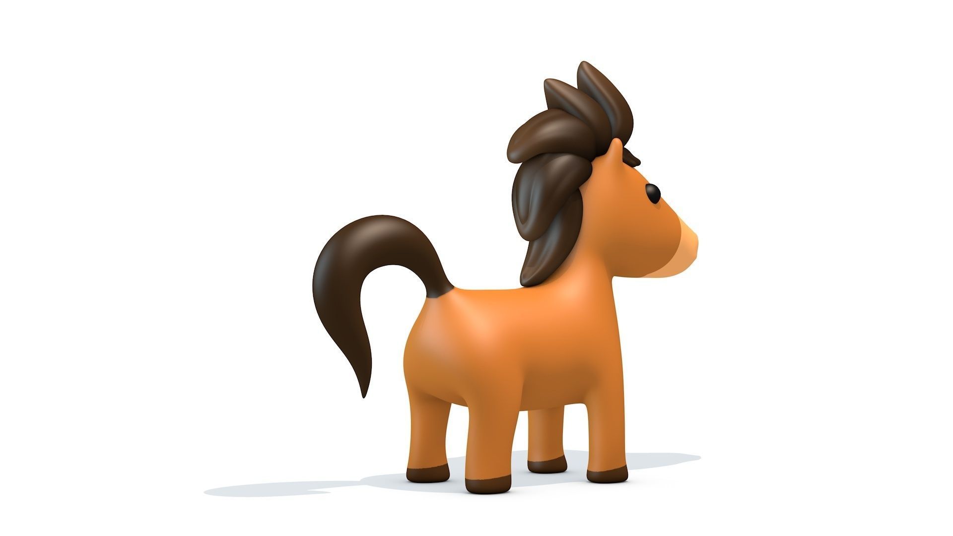 Cartoon Horse Low-poly 3D model_4