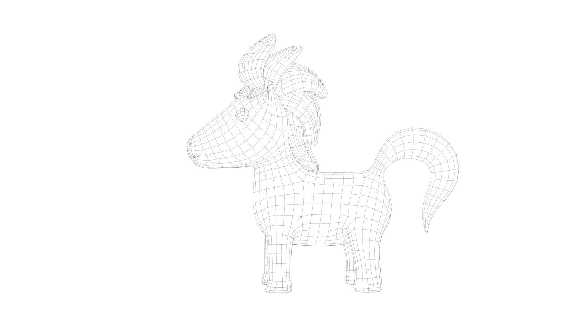 Cartoon Horse Low-poly 3D model_12